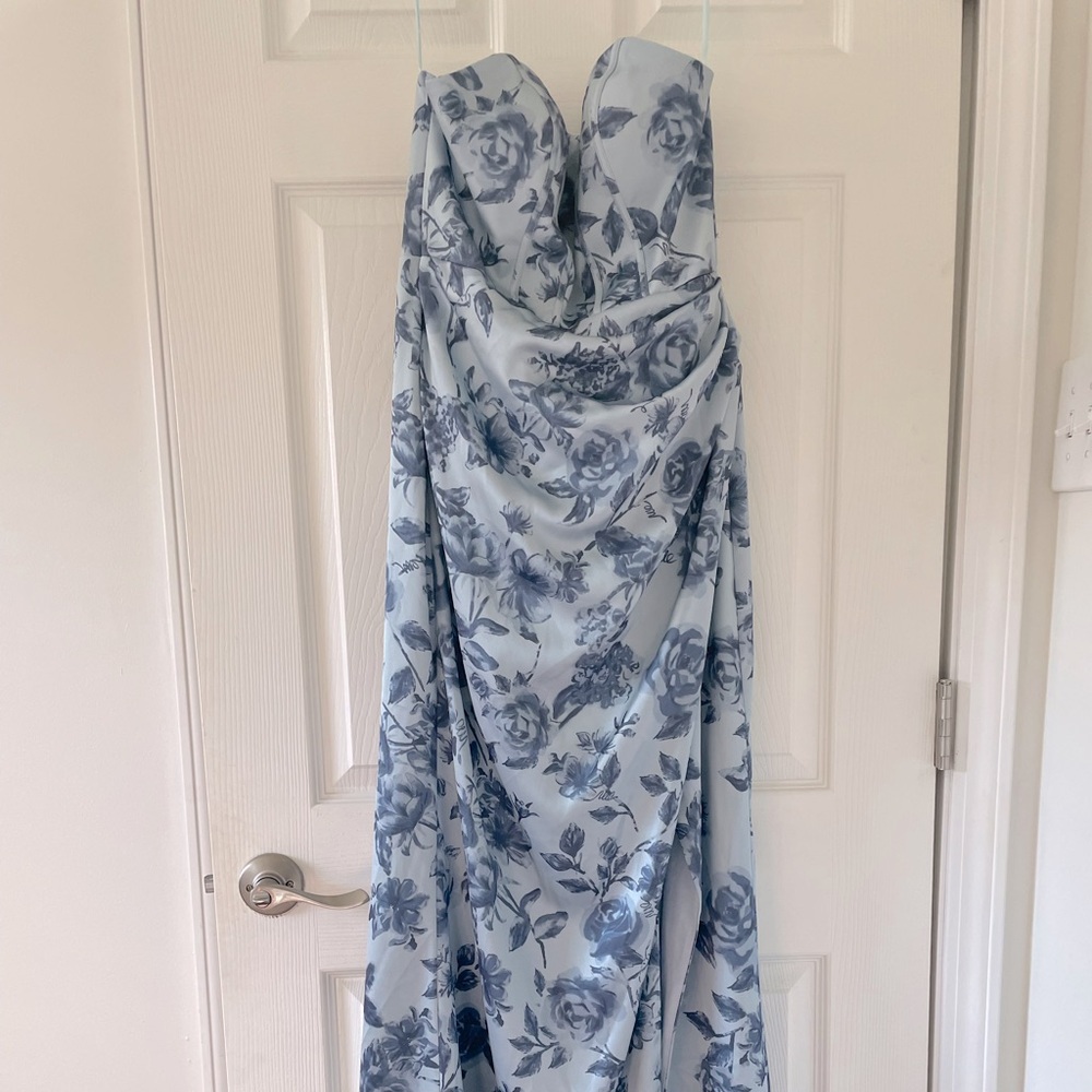 Revelry Amara Satin Floral Print Dress